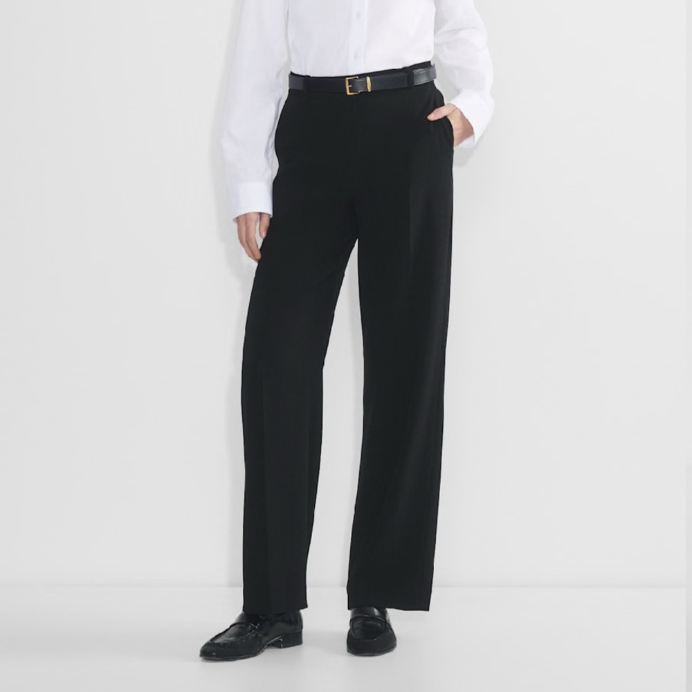 Aritzia Babaton Black Wide Leg Pants Trousers